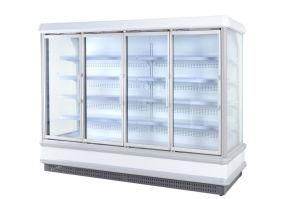 Supermarket Vertical Glass Door Multideck Refrigerated Chiller Showcase with Sweat Free