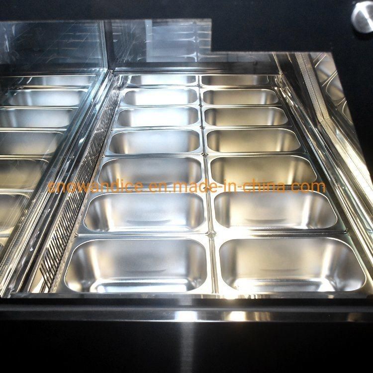 Right Angle Black 12 Pans Gelato Ice Cream Showcase