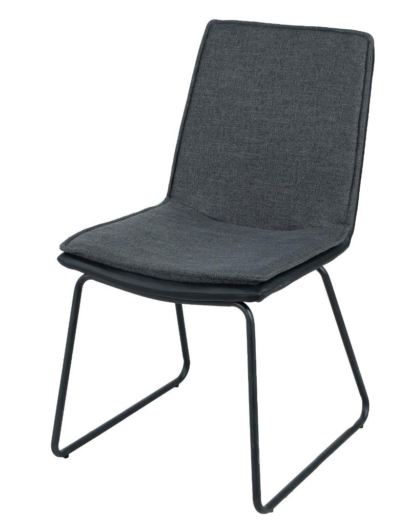 Modern Simple Design Restaurant Cafe Furniture Fabric PU Leather Metal Tube with Black Powder Costing Leg Dining Chair