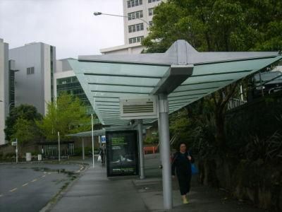 OEM Customized Metal Glass Bus Stop Shelter Passenger Waiting Shelters