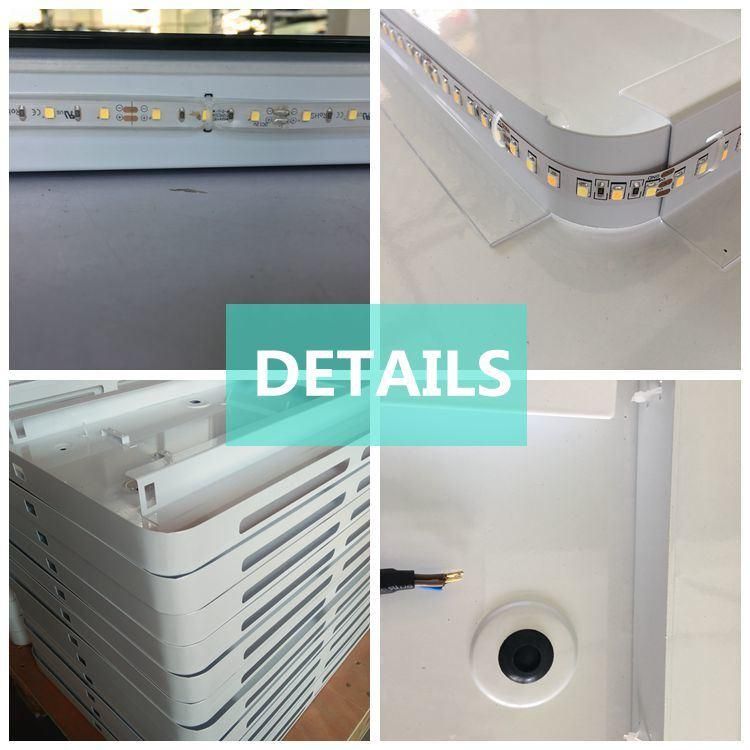 4mm Thick Ce Standard Wall Mounted Bathroom LED Lighted Mirror with Reversible Touch Sensor