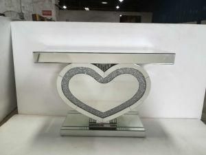 Vanity Heart Design Glass Furniture Home Decor Crystal Console Table