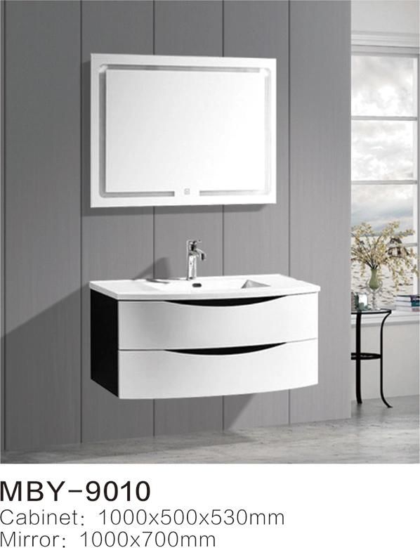 PVC Bathroom Vanity Cabinet Furniture with Glass Basin