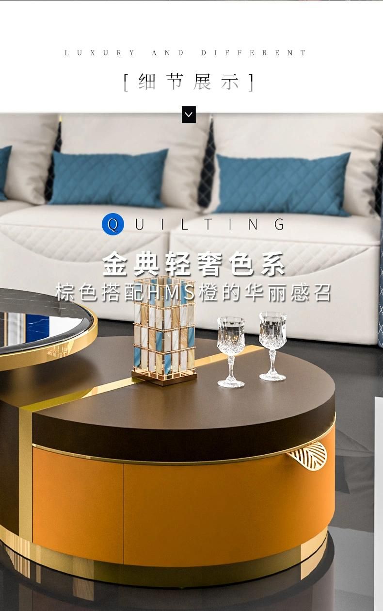 Luxury Golden Frame Coffee Table Countertop Furniture Island Table