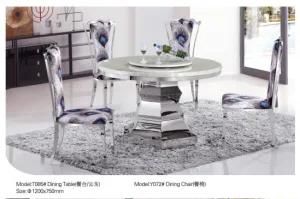 Modern Round Dining Table with Marble/Glass (T085)