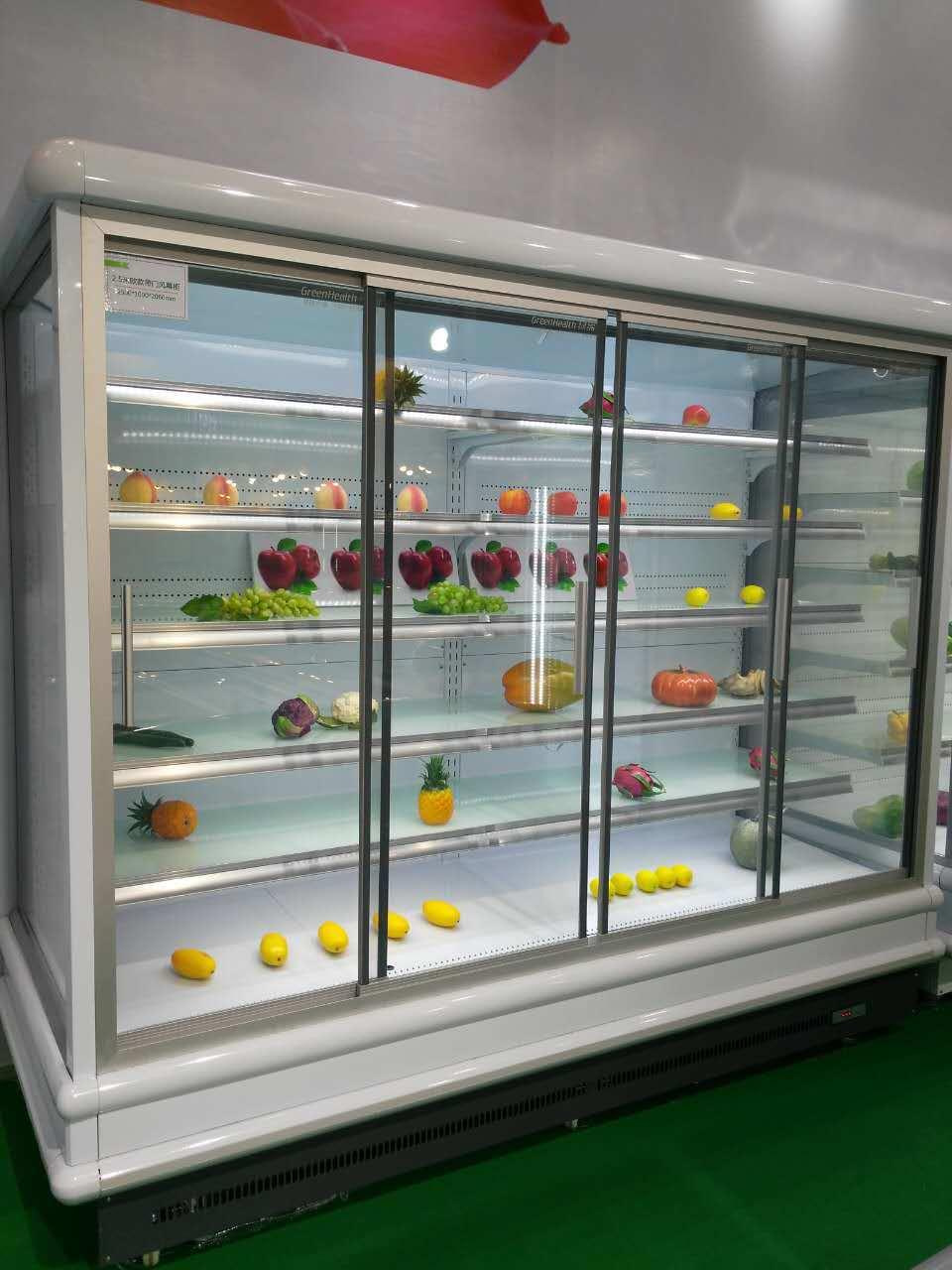 Green&Health Refrigeration Upright Glass Door Multideck Refrigerated Cabinet