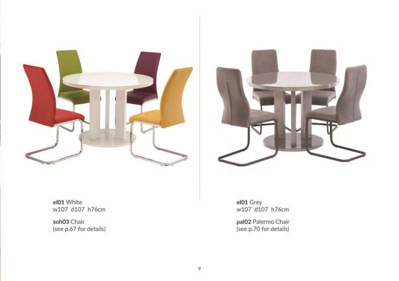 China Supplier European Style Modern Dining Room Set with Chairs Restaurant Table MDF Round Dining Table