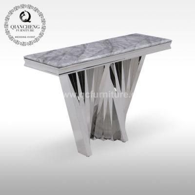 Foshan Furniture Stainless Steel Marble Console Table for Living Room