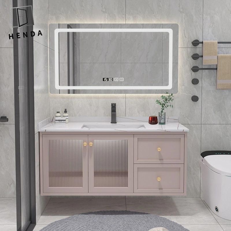 Customized Designs Grey/Green/Pink/Whte Bathroom Cabinet Ceramic Basin Vanity