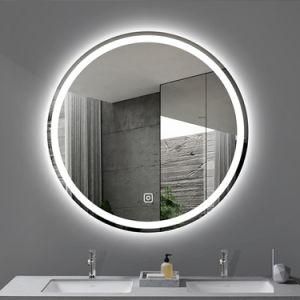 Rectangular Round LED Dressing Mirror with Lamp