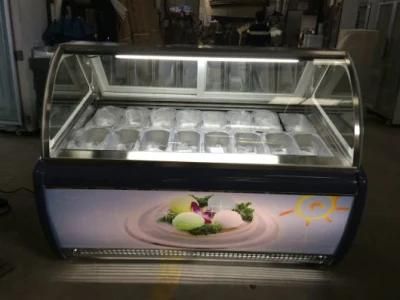 Modern No Frost Ice Cream Showcase for Supermarket Shop Grocery