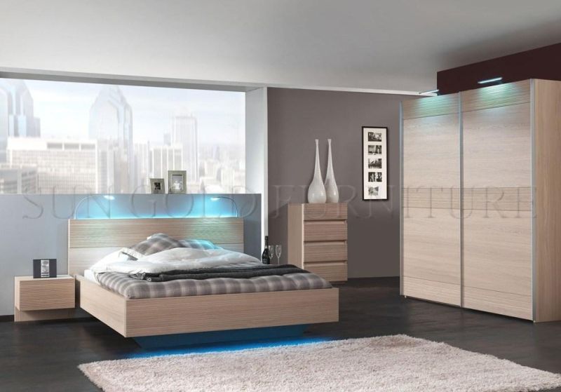 Modern Wholesale Cheap Wooden Bedroom Furniture Two Door Storage Wardrobe (SZ-BF048)