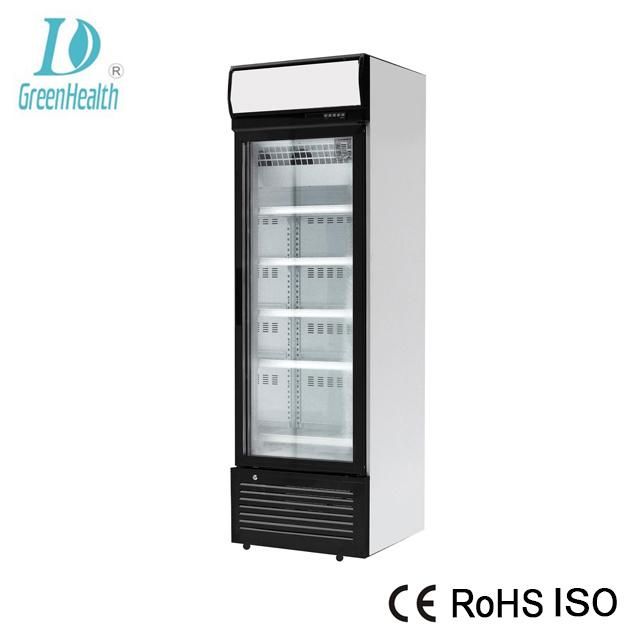 280L Commercial Upright Single Glass Door Beverage Display Showcase Refrigerator