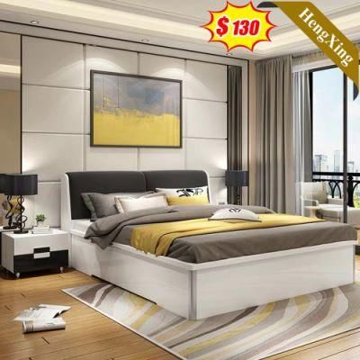 Black Backrest Mixed White Color Home Hotel Furniture Wooden Bedroom Storage Beds