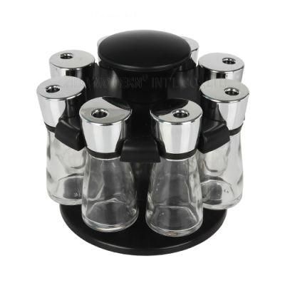 Wholesale Clear Revolving Rotating Carousel Plastic Seasoning Spice Bottle Spice Rack Set