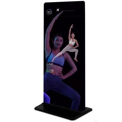 65 Inch Interactive Workout Touch Screen Smart Fitness Gym Display Magic Sensor Floor Kiosk Full Body Makeup Glass Home Smart LED Mirror