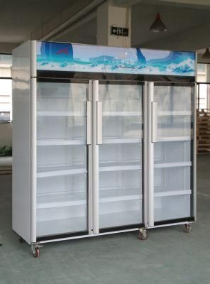 Vertical Display Glass Door Showcase Direct Cooling with Inner Fan