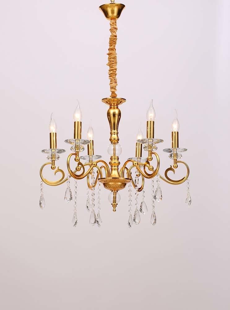 Modern Classic Delicate European Style Indoor Living Room Iron Chandelier Gold