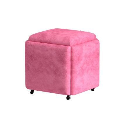 Modern Living Room Furniture Leather Stool Economical Folding Magic Cube Combinat Ottoman Pouf