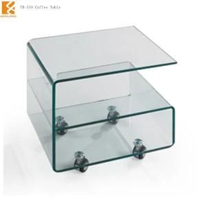 Newland Modern Hot Bend Glass Coffee Table (TB-330B)