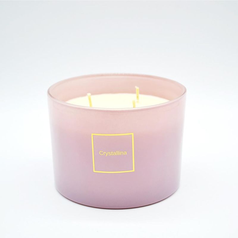 Wholesale Empty Candle Holders in Bulk Container Frosted Glass Candle Jars with Wooden Lid