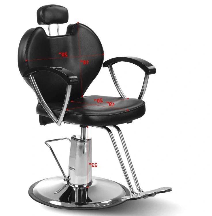 Hl-1161 Salon Barber Chair for Man or Woman with Stainless Steel Armrest and Aluminum Pedal