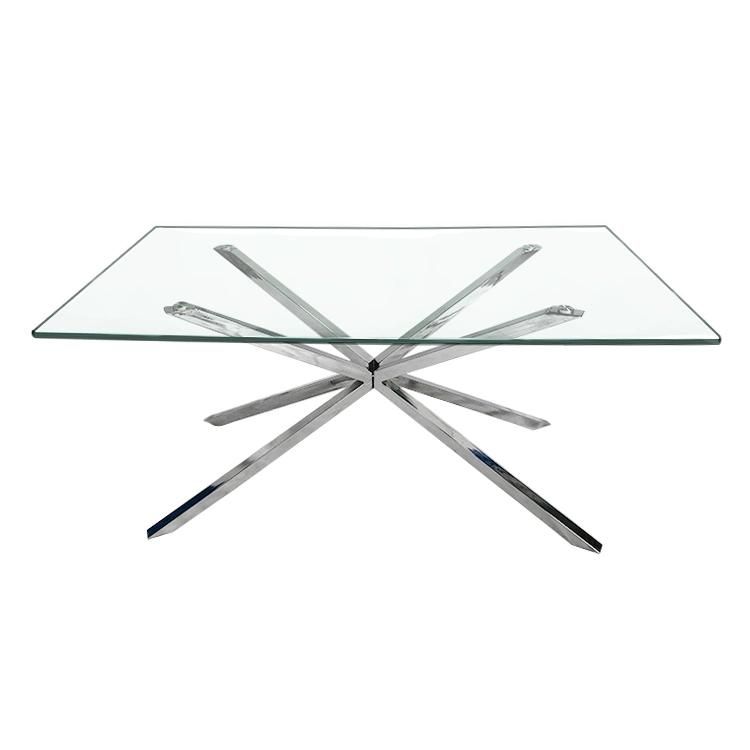 Modern 8 mm Tempering Glass Dining Table for Hotel and Restaurant