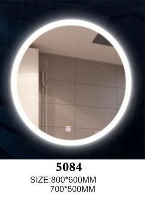 Round Shape Simple Clear Glass Bathroom LED Mirror Saber Certificate