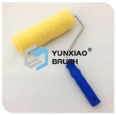 Yellow Polyester Paint Roller Brush with Plastic Handle