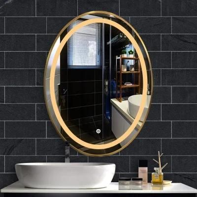 Oval Glass Frameless Wall LED Smart Furniture Vanity Bathroom Mirror