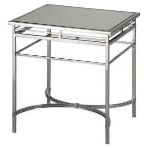 San Francisco Stainless Steel with Glass Top Side Table, Small Coffee Table