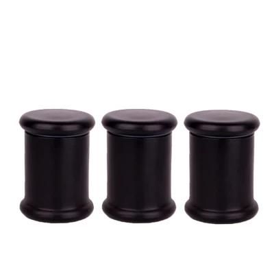 Hot Sell Black Color 2oz 70ml Empty Glass Candle Jar Holder with Glass Cap