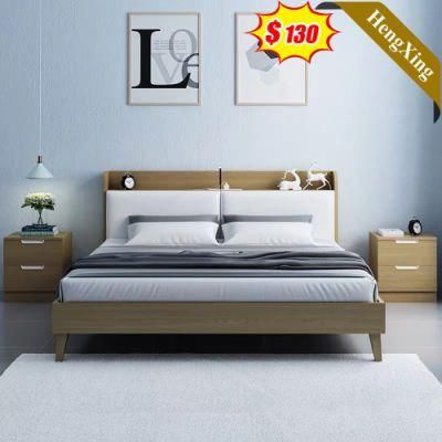 Nordic Design White Color Simple Style Bedroom Hotel Home Furniture Wooden King Queen Size Bed