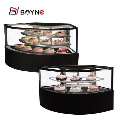 Air Cooling Fan Shaped Cake Chiller Cafe Display Showcase