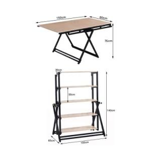 Hot Selling Metal Frame Wood Folding Tables Home Office Children Adult Study Work Table Foldable PC Computer Desk