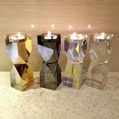 Wedding Dining Room Decoration Crystal Glass Candlelight Holder Candle Stand