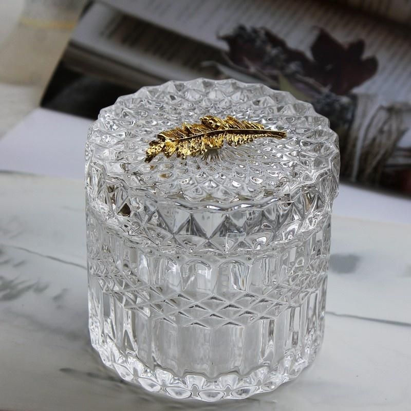 Wholesale Clear Candle Jar Glass Candle Holders, Glass Candle Stick with Lid for Candle Making