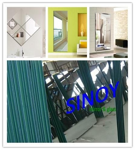 4mm Silver Coated Float Glass with Double Coating Fenzi Paint
