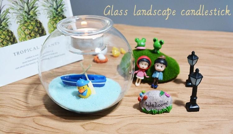 Home DIY Glass Candlestick Borosilicate Glass Landscape Candlestick
