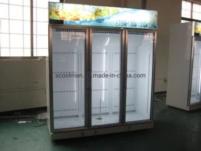 High Quality Commercial Refrigerator Upright Freezer with Glass Door Vertical Showcase Freezer