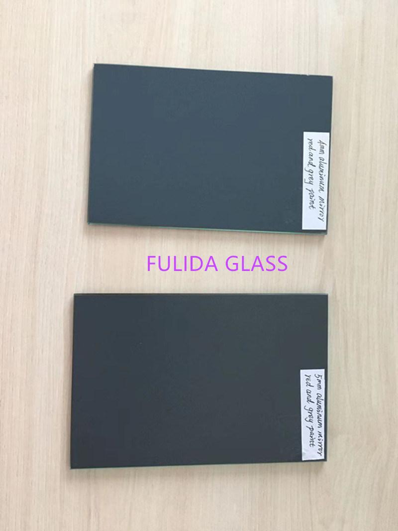 4mm 5mm Clear Aluminum Mirror Glass with Red and Grey Two Layers Paint