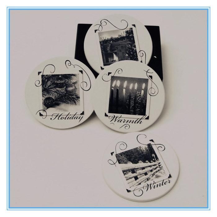 Custom Paper Glass Coaster 8cm Plain White Seed Paper Coasters