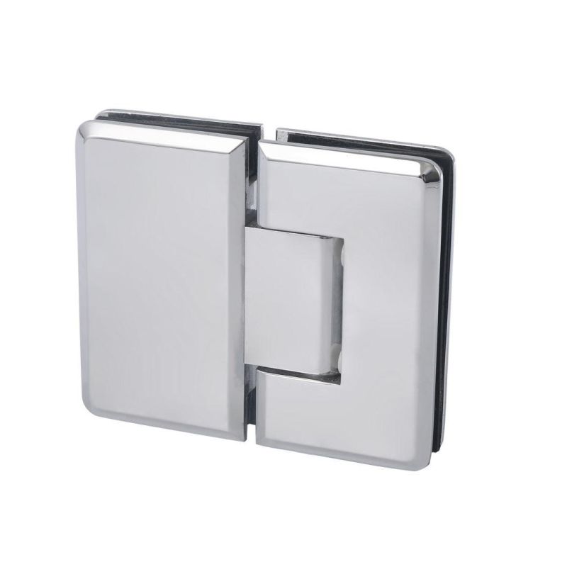 180 Degree Glass to Glass Bathroom Hardware Bright Chrome Brass Hinge