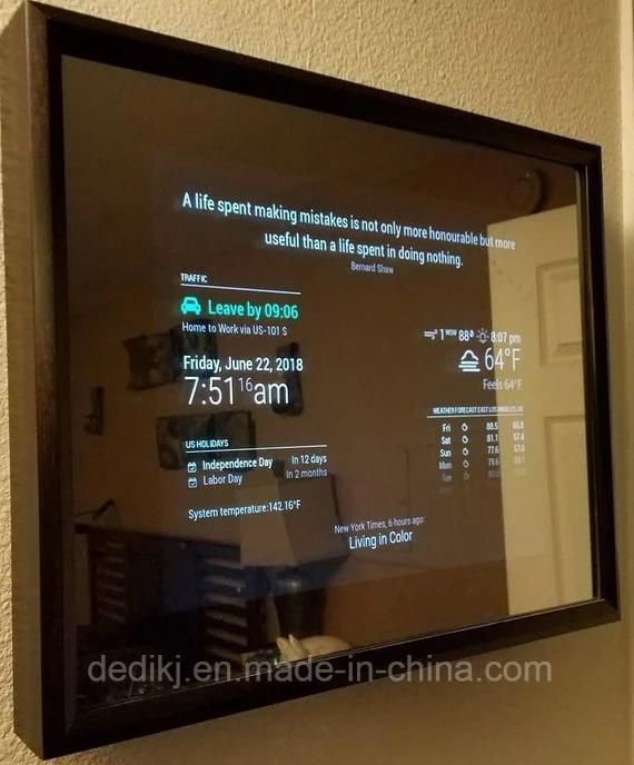 Dedi 32′′ 43′′ 55′′ Bathroom Bright LED Back Lighting Wall LED Magic Mirror with Date Display