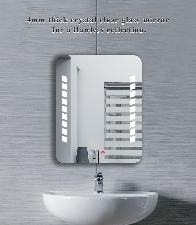 Rectangle Wall Touch Dimmable LED Bathroom Mirror for Home Decoration