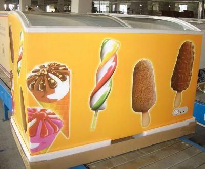 Factory Fast Cooling Gelato Showcase/Curved Freezer/Ice Cream Showcase
