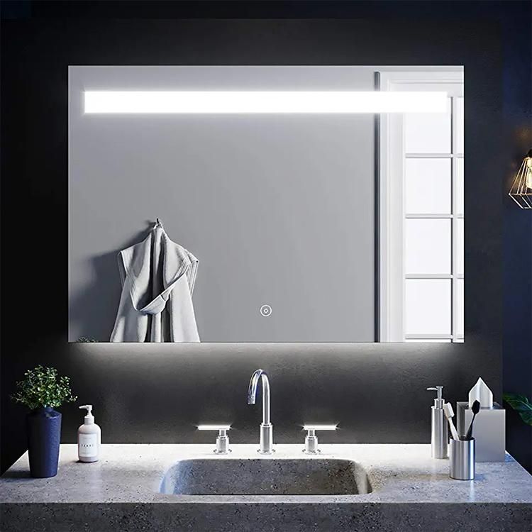 Rectangle Wall Mounted Hanging LED Bathroom Mirror with Touch Sensor Switch
