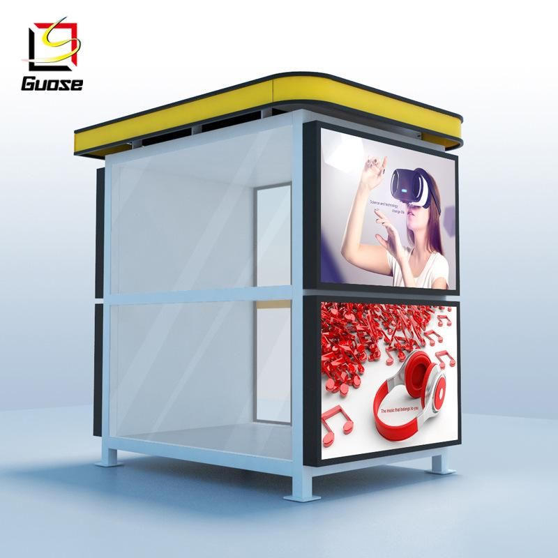 Street Furniture Solar Kiosk Tempered Glass Bus Shelter Light Box