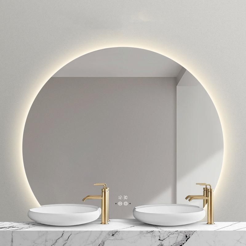 Single Sided Home Decoration Large Semicircular Designer Wall Mounted Bathroom Mirror