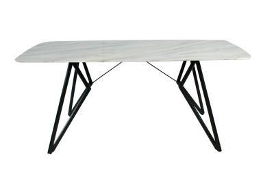 Wholesale Modern Restaurant Home Furniture Table Set Marble Steel Dining Table for Outdoor Garden